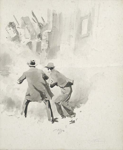 Achille Beltrame, collapsing buildings